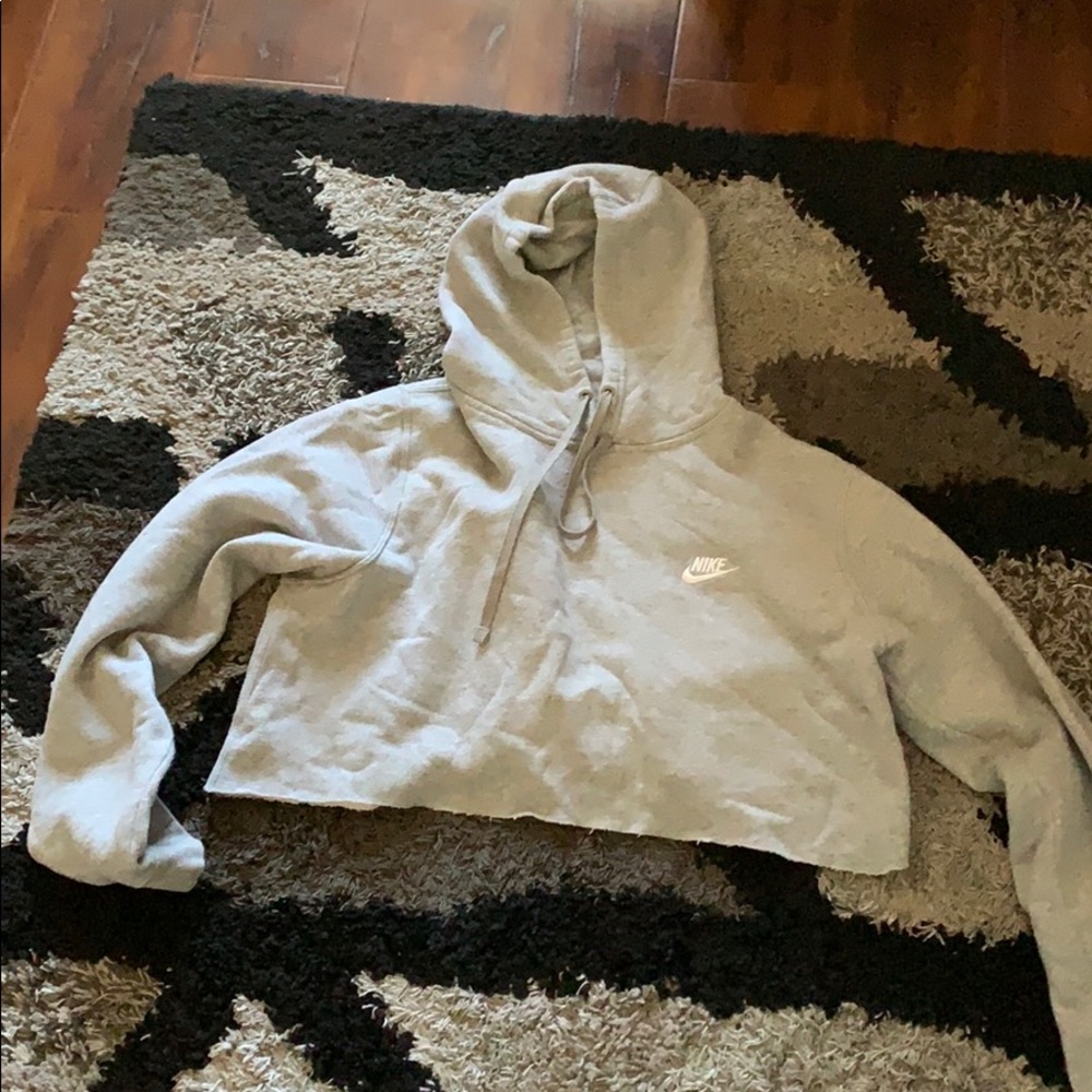 cropped gray nike hoodie size large